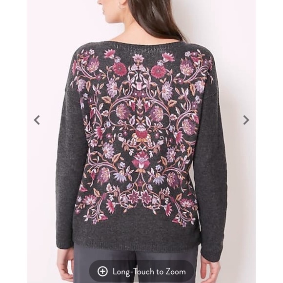 J Jill Enchanted florals sweater MP - Picture 3 of 7
